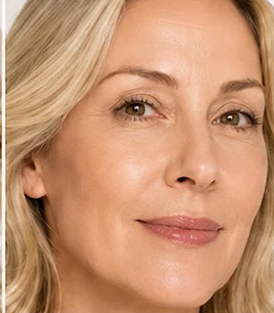 The same face with the foundation applied