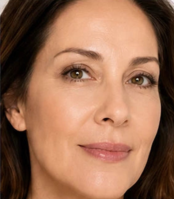 The same face with the foundation applied